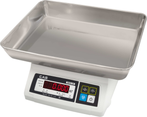 Весы порционные CAS SW-II-30D с платформой-чашей India, дисплей с 2х сторон (RS232)